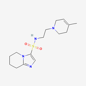 molecular formula C15H24N4O2S B7386579 N-[2-(4-methyl-3,6-dihydro-2H-pyridin-1-yl)ethyl]-5,6,7,8-tetrahydroimidazo[1,2-a]pyridine-3-sulfonamide 