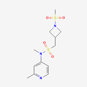 molecular formula C12H19N3O4S2 B7386622 N-methyl-N-(2-methylpyridin-4-yl)-1-(1-methylsulfonylazetidin-3-yl)methanesulfonamide 