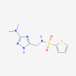molecular formula C9H13N5O2S2 B7386898 N-[[3-(dimethylamino)-1H-1,2,4-triazol-5-yl]methyl]thiophene-2-sulfonamide 