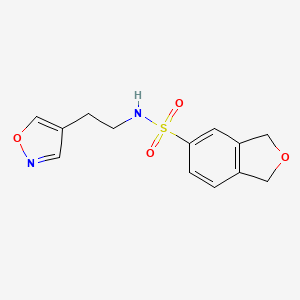 molecular formula C13H14N2O4S B7386938 N-[2-(1,2-oxazol-4-yl)ethyl]-1,3-dihydro-2-benzofuran-5-sulfonamide 