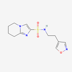 molecular formula C12H16N4O3S B7386974 N-[2-(1,2-oxazol-4-yl)ethyl]-5,6,7,8-tetrahydroimidazo[1,2-a]pyridine-2-sulfonamide 