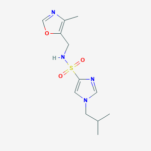 molecular formula C12H18N4O3S B7387002 N-[(4-methyl-1,3-oxazol-5-yl)methyl]-1-(2-methylpropyl)imidazole-4-sulfonamide 