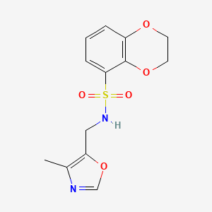molecular formula C13H14N2O5S B7387040 N-[(4-methyl-1,3-oxazol-5-yl)methyl]-2,3-dihydro-1,4-benzodioxine-5-sulfonamide 