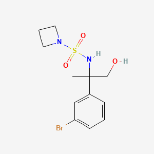 molecular formula C12H17BrN2O3S B7387165 N-[2-(3-bromophenyl)-1-hydroxypropan-2-yl]azetidine-1-sulfonamide 