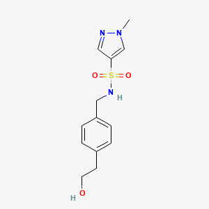 molecular formula C13H17N3O3S B7387191 N-[[4-(2-hydroxyethyl)phenyl]methyl]-1-methylpyrazole-4-sulfonamide 