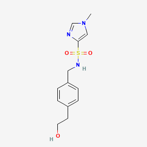 molecular formula C13H17N3O3S B7387199 N-[[4-(2-hydroxyethyl)phenyl]methyl]-1-methylimidazole-4-sulfonamide 