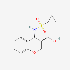 molecular formula C13H17NO4S B7387208 N-[(3R,4R)-3-(hydroxymethyl)-3,4-dihydro-2H-chromen-4-yl]cyclopropanesulfonamide 
