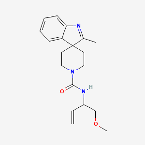 molecular formula C19H25N3O2 B7387271 N-(1-methoxybut-3-en-2-yl)-2-methylspiro[indole-3,4'-piperidine]-1'-carboxamide 