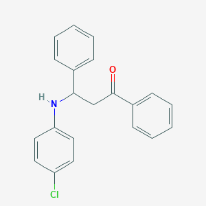 molecular formula C21H18ClNO B073875 1-Propanone, 3-[(4-chlorophenyl)amino]-1,3-diphenyl- CAS No. 94864-08-1