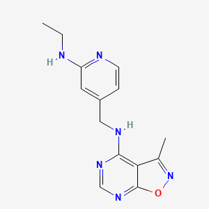 molecular formula C14H16N6O B7387624 N-[[2-(ethylamino)pyridin-4-yl]methyl]-3-methyl-[1,2]oxazolo[5,4-d]pyrimidin-4-amine 