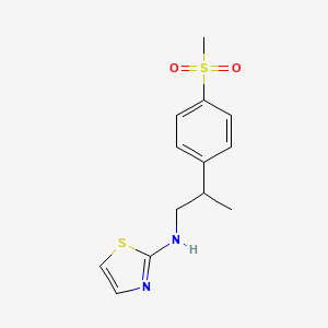 molecular formula C13H16N2O2S2 B7387806 N-[2-(4-methylsulfonylphenyl)propyl]-1,3-thiazol-2-amine 