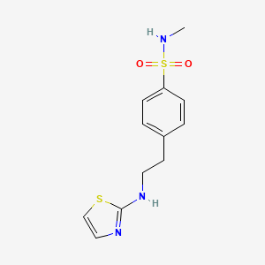 molecular formula C12H15N3O2S2 B7387844 N-methyl-4-[2-(1,3-thiazol-2-ylamino)ethyl]benzenesulfonamide 