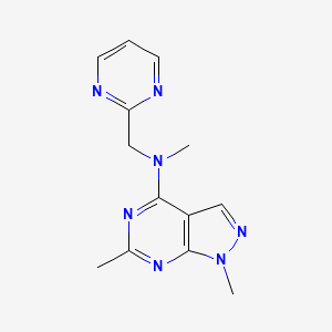 molecular formula C13H15N7 B7387895 N,1,6-trimethyl-N-(pyrimidin-2-ylmethyl)pyrazolo[3,4-d]pyrimidin-4-amine 