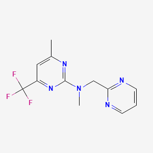 molecular formula C12H12F3N5 B7387958 N,4-dimethyl-N-(pyrimidin-2-ylmethyl)-6-(trifluoromethyl)pyrimidin-2-amine 