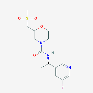 molecular formula C14H20FN3O4S B7388132 N-[(1S)-1-(5-fluoropyridin-3-yl)ethyl]-2-(methylsulfonylmethyl)morpholine-4-carboxamide 