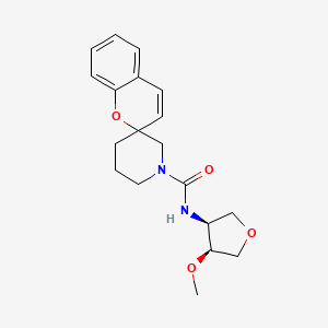 molecular formula C19H24N2O4 B7388175 N-[(3S,4S)-4-methoxyoxolan-3-yl]spiro[chromene-2,3'-piperidine]-1'-carboxamide 