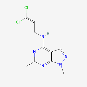 molecular formula C10H11Cl2N5 B7388193 N-(3,3-dichloroprop-2-enyl)-1,6-dimethylpyrazolo[3,4-d]pyrimidin-4-amine 