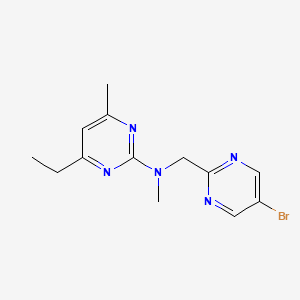 molecular formula C13H16BrN5 B7388315 N-[(5-bromopyrimidin-2-yl)methyl]-4-ethyl-N,6-dimethylpyrimidin-2-amine 