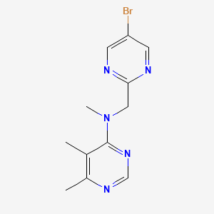 molecular formula C12H14BrN5 B7388336 N-[(5-bromopyrimidin-2-yl)methyl]-N,5,6-trimethylpyrimidin-4-amine 