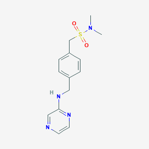 molecular formula C14H18N4O2S B7388379 N,N-dimethyl-1-[4-[(pyrazin-2-ylamino)methyl]phenyl]methanesulfonamide 