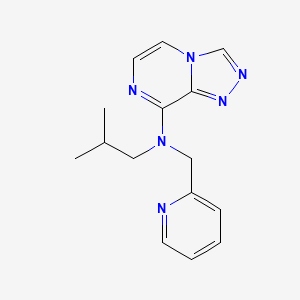 molecular formula C15H18N6 B7388669 N-(2-methylpropyl)-N-(pyridin-2-ylmethyl)-[1,2,4]triazolo[4,3-a]pyrazin-8-amine 
