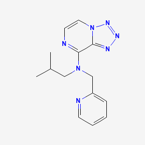 molecular formula C14H17N7 B7388677 N-(2-methylpropyl)-N-(pyridin-2-ylmethyl)tetrazolo[1,5-a]pyrazin-8-amine 