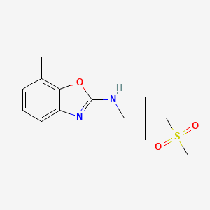 molecular formula C14H20N2O3S B7388917 N-(2,2-dimethyl-3-methylsulfonylpropyl)-7-methyl-1,3-benzoxazol-2-amine 