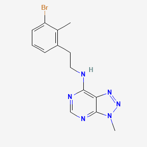 molecular formula C14H15BrN6 B7389028 N-[2-(3-bromo-2-methylphenyl)ethyl]-3-methyltriazolo[4,5-d]pyrimidin-7-amine 
