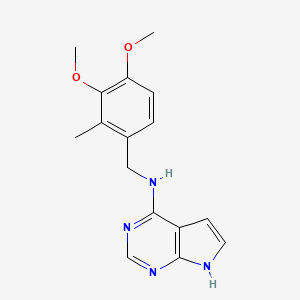 molecular formula C16H18N4O2 B7389129 N-[(3,4-dimethoxy-2-methylphenyl)methyl]-7H-pyrrolo[2,3-d]pyrimidin-4-amine 