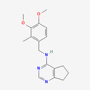 molecular formula C17H21N3O2 B7389138 N-[(3,4-dimethoxy-2-methylphenyl)methyl]-6,7-dihydro-5H-cyclopenta[d]pyrimidin-4-amine 