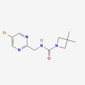 molecular formula C11H15BrN4O B7389443 N-[(5-bromopyrimidin-2-yl)methyl]-3,3-dimethylazetidine-1-carboxamide 