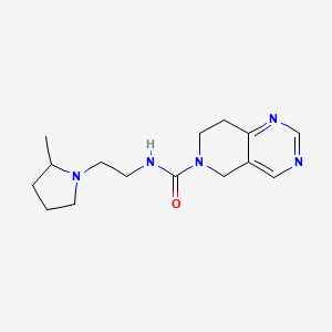 molecular formula C15H23N5O B7389445 N-[2-(2-methylpyrrolidin-1-yl)ethyl]-7,8-dihydro-5H-pyrido[4,3-d]pyrimidine-6-carboxamide 