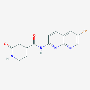 molecular formula C14H13BrN4O2 B7389947 N-(6-bromo-1,8-naphthyridin-2-yl)-2-oxopiperidine-4-carboxamide 
