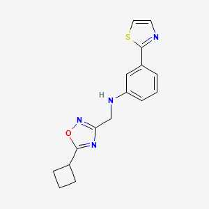 molecular formula C16H16N4OS B7389968 N-[(5-cyclobutyl-1,2,4-oxadiazol-3-yl)methyl]-3-(1,3-thiazol-2-yl)aniline 