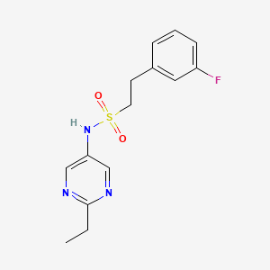 molecular formula C14H16FN3O2S B7390043 N-(2-ethylpyrimidin-5-yl)-2-(3-fluorophenyl)ethanesulfonamide 