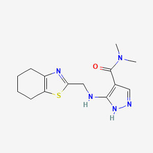 molecular formula C14H19N5OS B7390115 N,N-dimethyl-5-(4,5,6,7-tetrahydro-1,3-benzothiazol-2-ylmethylamino)-1H-pyrazole-4-carboxamide 