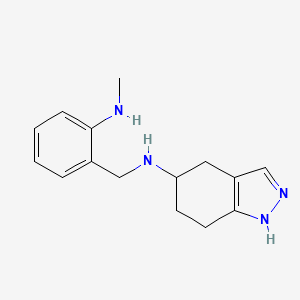 molecular formula C15H20N4 B7390151 N-[[2-(methylamino)phenyl]methyl]-4,5,6,7-tetrahydro-1H-indazol-5-amine 