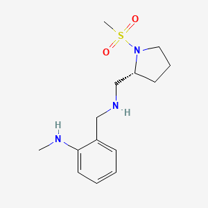 molecular formula C14H23N3O2S B7390161 N-methyl-2-[[[(2R)-1-methylsulfonylpyrrolidin-2-yl]methylamino]methyl]aniline 