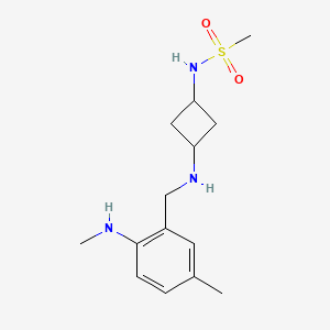 molecular formula C14H23N3O2S B7390177 N-[3-[[5-methyl-2-(methylamino)phenyl]methylamino]cyclobutyl]methanesulfonamide 