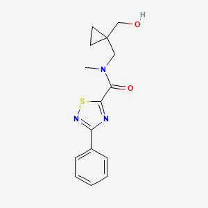 molecular formula C15H17N3O2S B7390197 N-[[1-(hydroxymethyl)cyclopropyl]methyl]-N-methyl-3-phenyl-1,2,4-thiadiazole-5-carboxamide 