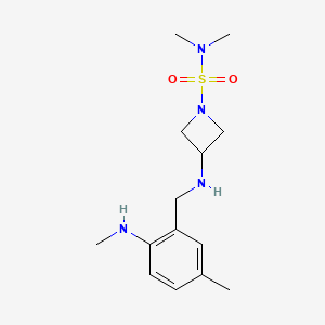 molecular formula C14H24N4O2S B7390247 N,N-dimethyl-3-[[5-methyl-2-(methylamino)phenyl]methylamino]azetidine-1-sulfonamide 