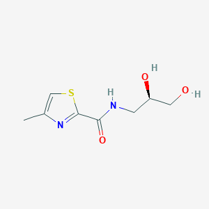 molecular formula C8H12N2O3S B7390250 N-[(2R)-2,3-dihydroxypropyl]-4-methyl-1,3-thiazole-2-carboxamide 