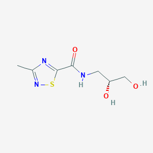 molecular formula C7H11N3O3S B7390261 N-[(2R)-2,3-dihydroxypropyl]-3-methyl-1,2,4-thiadiazole-5-carboxamide 