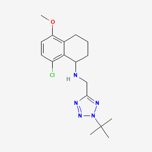 molecular formula C17H24ClN5O B7390314 N-[(2-tert-butyltetrazol-5-yl)methyl]-8-chloro-5-methoxy-1,2,3,4-tetrahydronaphthalen-1-amine 