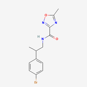 molecular formula C13H14BrN3O2 B7390407 N-[2-(4-bromophenyl)propyl]-5-methyl-1,2,4-oxadiazole-3-carboxamide 