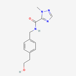 molecular formula C13H16N4O2 B7390437 N-[[4-(2-hydroxyethyl)phenyl]methyl]-2-methyl-1,2,4-triazole-3-carboxamide 