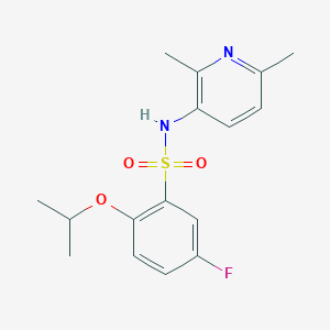 molecular formula C16H19FN2O3S B7390546 N-(2,6-dimethylpyridin-3-yl)-5-fluoro-2-propan-2-yloxybenzenesulfonamide 