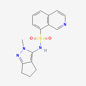 molecular formula C16H16N4O2S B7390569 N-(2-methyl-5,6-dihydro-4H-cyclopenta[c]pyrazol-3-yl)isoquinoline-8-sulfonamide 