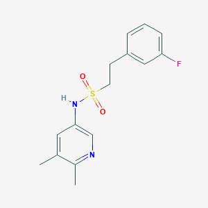molecular formula C15H17FN2O2S B7390604 N-(5,6-dimethylpyridin-3-yl)-2-(3-fluorophenyl)ethanesulfonamide 