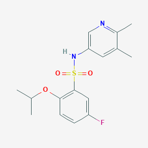 molecular formula C16H19FN2O3S B7390623 N-(5,6-dimethylpyridin-3-yl)-5-fluoro-2-propan-2-yloxybenzenesulfonamide 